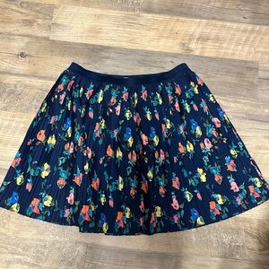 Merona Navy Floral A-Line Skirt
